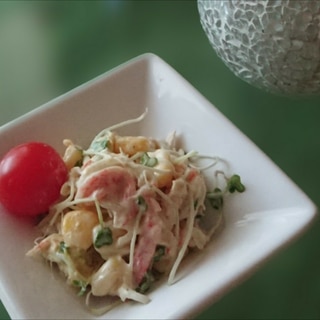 飲む前に食べて〜ᕷカニカマ ツナマヨサラダꕤ୭*